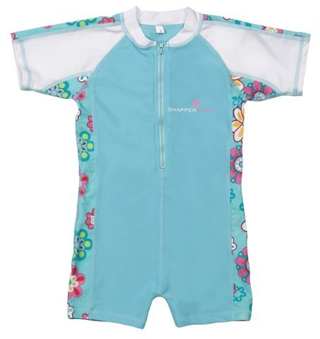 One Piece Zippered Sun Suit UPS 50+ by Snapper Rock - Light Blue