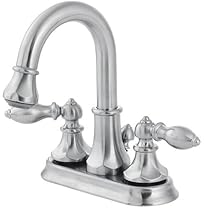 Price Pfister 548E0BK Catalina Double-Handle Centerset Lavatory Faucet with Pull-Down Spout Sprayer and Pop-Up, Brushed Nickel