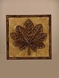 Garden District Cinnamon Small Plant Stand with Leaf Motif Resin Top