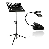 Produkt-Bild: Notenst&auml;nder / Notenpult m. Lochplatte u. Notenpultleuchte mit 4 LEDs