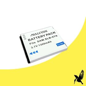 Halcyon 1300 mAH Lithium Ion Replacement Battery for Samsung DualView TL225 12.2 MP Digital Camera and Samsung SLB-07A