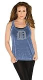 MLB Women's Detroit Tigers Burnout Tank Top (Navy, Medium)