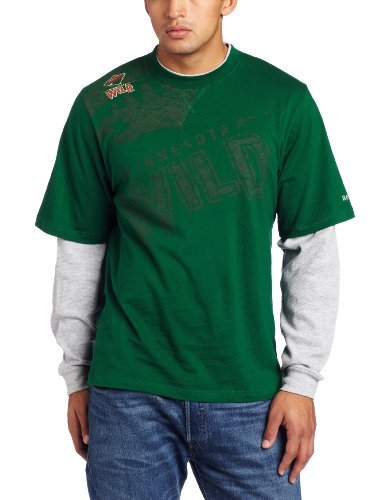 NHL Men's Minnesota Wild Scrimmage Splitter Long Sleeve Tee (Green, Large)