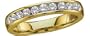 14k Yellow Gold Channel-set Round Brilliant Diamond Band (1/2ctw, I, I1), Size 7