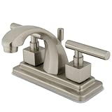 Kingston Brass KS4648CQL Two Handle 4 in. Centerset Lavatory Faucet with Brass Pop-up
