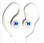 Duke University SportClip Earphones with Wind Up Storage Case for MP3, CD, DVD Players, White