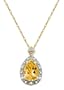 10k Yellow Gold, November Birthstone, Citrine and Diamond Pear Shaped Pendant