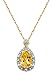 10k Yellow Gold, November Birthstone, Citrine and Diamond Pear Shaped Pendant