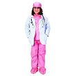 Pink Junior Physician Outfit with Lab Coat, Scrub Set, and Stethoscope, Size 4/6