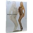 Music Legs Seamless Halter Fishnet Bodystocking with Convenience Opening - Black