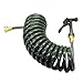 Outdoor Living : Premium-Quality Recoil Garden Water Hose with Adjustable Spray Nozzle - Easy-to-Handle 25-Ft Length