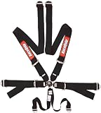 RaceQuip 755005 Black SFI 16.1 FIA/SFI Camlock 6-Point Pull-Down Lap Belt and European Crotch Strap Safety Harness Set for Use with Head and Neck Restraint Devices