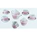 13 Piece Porcelain Pink Gingham Tea Set