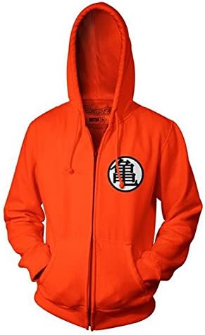 Dragon Ball Z Goku Kame Symbol Orange Zip-Up Adult Hoodie