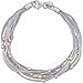 Seven Strand Mesh Necklace with Yellow Gold Beads