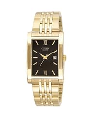 Citizen Quartz Date Rectangle Black Dial Unisex Watch - BH1372-56E