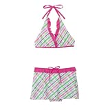 Girls' Xhilaration Plaid Bikini Swimsuit Set - Pink
