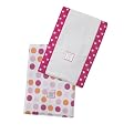 SwaddleDesigns Baby Burpies 2-pc. Set - Fuchsia Dots and Hearts
