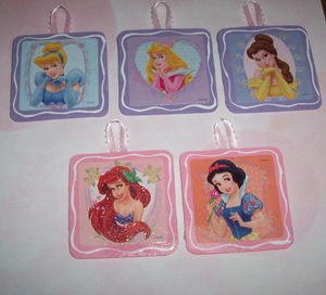 Childrens Toyshop  Toys : Set of 5 Disney Princess Sparkles Wall Hangings