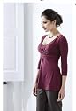 Wrap 3/4 Sleeved Maternity and Nursing Top - Wood Violet