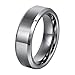 L-Ring 6MM Men's Tungsten Wedding Ring with Flat Top High Polished Beveled Edge, Size 6-12