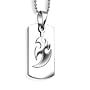 Stainless Steel Two Piece Laser Cut High Polished Dog Tag Pendant on 24 inch Polished Ball Chain