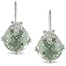 Green Amethyst and Diamond Accent Earrings in 10k title=