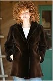 Women's Sheared Beaver Lapover Coat with Shawl Collar