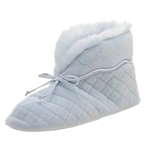Dearfoams Women's Quilted Microfiber Velour Bootie Slipper