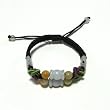 Hand-knotted Dual Barrel Jade One-of-a-Kind Bracelet - Adjustable Cord