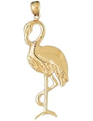 Dazzlers Solid 14k Gold Standing Pelican Charm Pendant Available in three colors from jewelsberry (weights: 2.8 grams only)