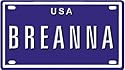 BREANNA USA MINI METAL EMBOSSED LICENSE PLATE NAME FOR BIKES, TRICYCLES, WAGONS, KIDS DOORS, GOLF CARTS, BABY STROLLERS, PEDAL CARS. OVER 400 NAMES AVAILABLE. TYPE IN "NAME" USA PLATE IN SEARCH. YOUR NAME WILL SHOW UP.