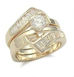 CZ Wedding Rings - Simulated Diamond Cubic Zirconia Engagement and Wedding Rings