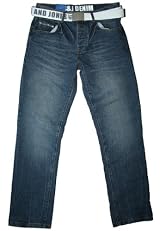 Smith & Jones men's luccio regular fit stonewash belt jean