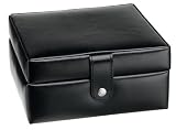 Wolf Designs Savile Row Genuine Leather Jewelry Box with Grooming Set #363402