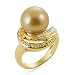South Sea Golden Pearl Ring with Diamonds in 14K Yellow Gold