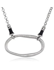 The SAK Organic Oval Silver Pendant Necklace, 16"