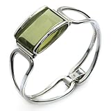 Sterling Silver Caribbean Amber Rectangular Bracelet