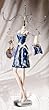 Mannequin Jewelry Stand French Kiss Navy Blue Dress with Flower Print Dress