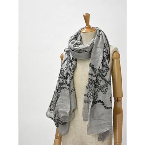 Faliero Sarti【ファリエロサルティ】ストール 2092 modal virginwool silk Katry(チェーン ライトグレー)