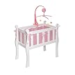 Sleigh-Style Doll Crib with Mobile