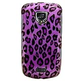 Hard Snap-on Plastic With PURPLE LEOPARD Design Sleeve Faceplate Cover Case ....