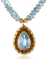 Nava Zahavi Natural Zircon Blue Topaz and Citrine Drop Necklace