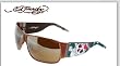 ED HARDY EHS 012 LOVE KILLS SLOWLY COCOA FRAME BROWN LENS AVIATOR SUNGLASSES