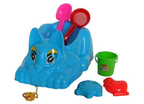 Sunshine Trading YS-1213 Wheeled Kitten Sand Toy - 7 Piece Set