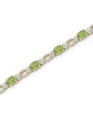 14kt Yellow Gold Oval Peridot and Diamond Bracelet