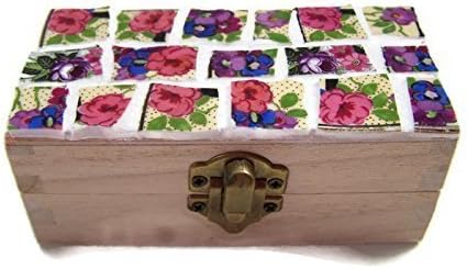 Keepsake Box - Broken China Mosaic Keepsake Box - Vintage China Plate