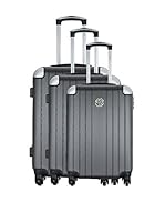LES PTITES BOMBES Set de 3 trolleys rígidos BD-5941 (Gris Oscuro)