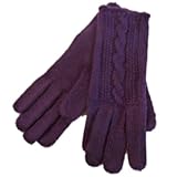 Fownes Womens Soft & Sleek Purple Cable Knit Gloves OSFM