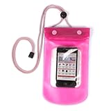 DURAGADGET Waterproof Waist Bag / Dry Pouch With Neck Strap For Smart Phones Including iPhones 4 / 4S (Pink)